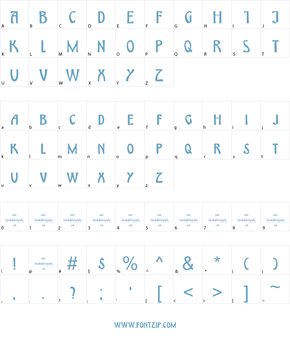 DK Himmelblau Font Character